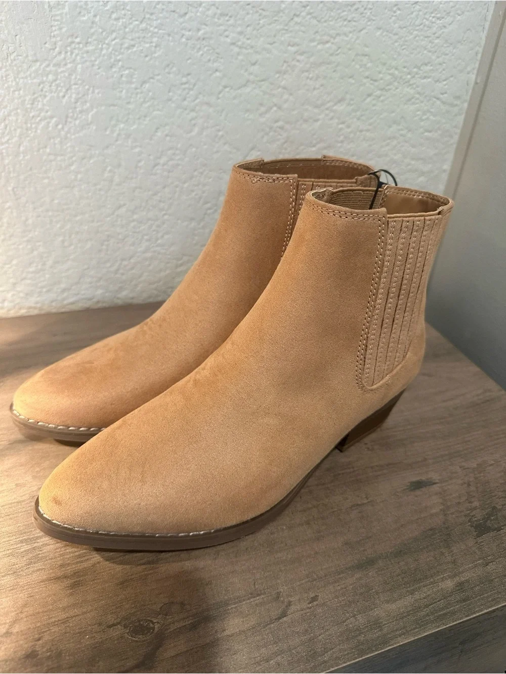 Universal Thread Light Tan Suede Ankle Booties - Picture 2 of 5